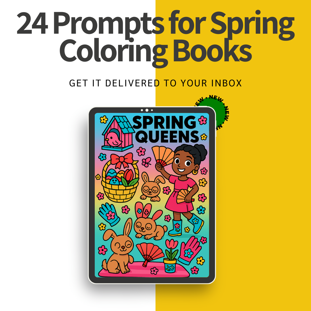 24 Spring Coloring Page Prompts for African American-Themed Books
