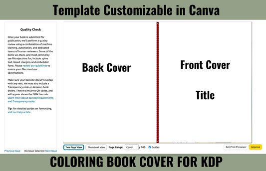 8.5 x 11 Canva Template for Amazon KDP Paperback Coloring Book Cover
