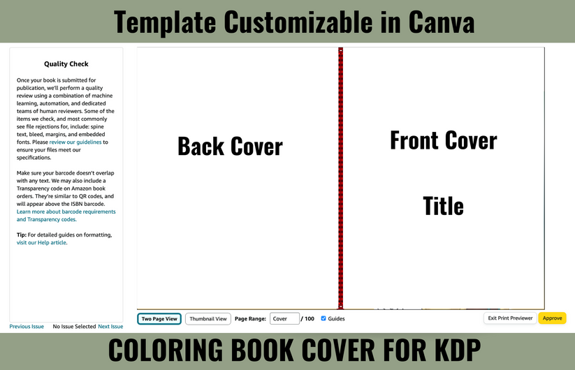 8.5 x 11 Canva Template for Amazon KDP Paperback Coloring Book Cover ...