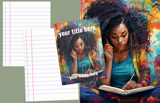 Black Girl Composition Notebook - Cover and Interior Bundle